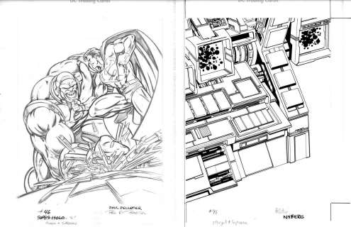 Paul Pelletier - 1996 DC Hologram Card, Superman and Mongul