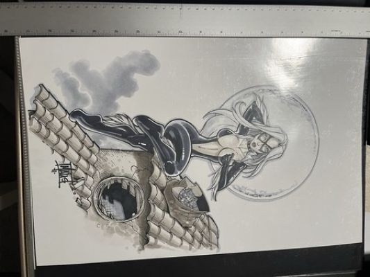 Original Art Black Cat By Bill Maus | eBay US (Buy It Now)