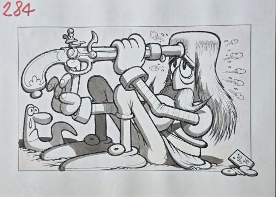 Illustrazione originale Jacovitti Il Salgarone n. 284 | Venere Comic Art