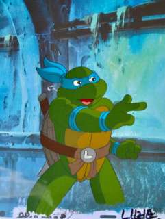 "TMNT Teenage Mutant Ninja Turtle" - Original Animation Production Cel with Copy Background - and Certificate of Authencity - (1987/1996) | Catawiki