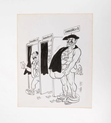 Cabu (Jean Cabut,... | Lot 39 - CABU (Jean CABUT, 1938/2015) "L’isoloir n°3" Superdupont. Dessin... | Drouot Estimations