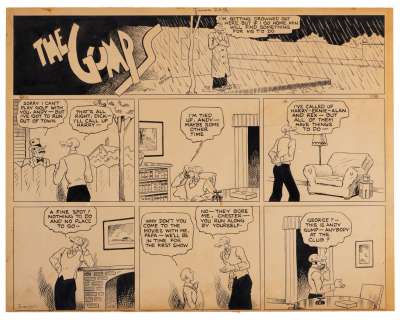 Martin Landau personal The Gumps original Sunday comic art by Gus Edson. | Profiles in History
