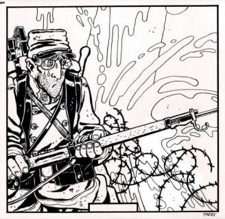 Tardi | Adieu Brindavoine - La fleur au fusil Encre de Chine pour la couverture | Millon