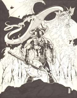 Jason Johnson - Death Dealer with Dragon Pin-Up - Signed