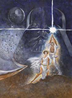 A Tom Jung original Star Wars: Episode IVÂ–A New Hope concept artwork for the one sheet poster