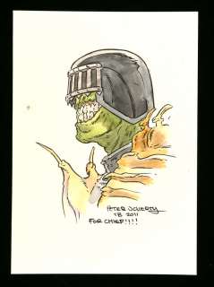 Peter Doherty an original artwork of 2000 AD’s Judge Death (2021). | Ewbank’s
