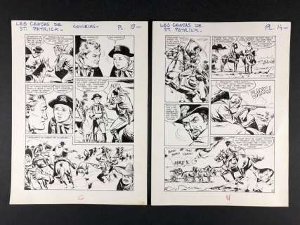 Carlo Marcello - Rin Tin Tin e Rusty - 2x tavole originali - Les canons de St. Patrick - Loose page - (1967) | Catawiki