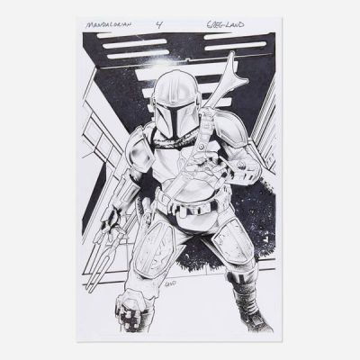 Greg Land - Lot 117 - Star Wars: The Mandalorian #4 Cover F Original Art (Marvel Comics, 2022)