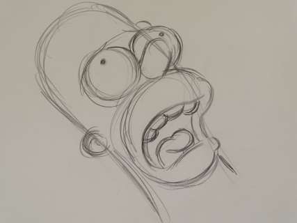 -The Simpsons - -Homer Simpson - Original pencil drawing- Unique- Certificate of Authenticity | Catawiki