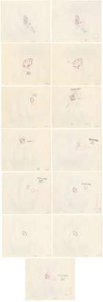 Tintin - 13x croquis préparatoire film dÂ´animation - On a marché sur la lune - Tintin - Haddock - Milou (1962) | Catawiki