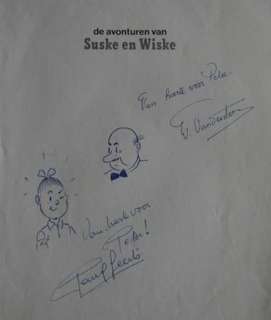 Suske en Wiske - 2x Opdrachttekening op titelpagina + gesigneerd - Willy Vandersteen en Paul Geerts - (Years 80) | Catawiki