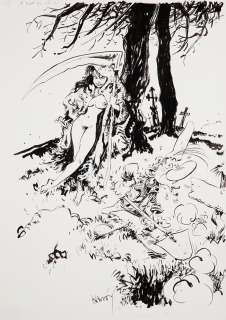 Marc HARDY (né en 1952) "La mort qui tue" Dessin original tiré de la série "Pierre Tombal" | Tajan