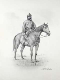 Delaby | Illustration Ã  la mine de plomb sur papier jaune … | Banque Dessinée