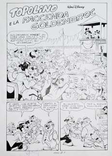 Splash Page originale Sergio Asteriti Topolino n.1344 “Topolino e la faccenda Goldenbroc”