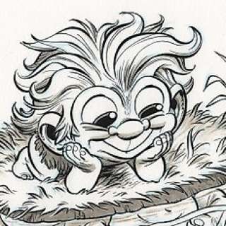 Valkema, Gerben - Originele, gepubliceerde tekening + Artbook met extra‘s - Cute Troll - (2019)