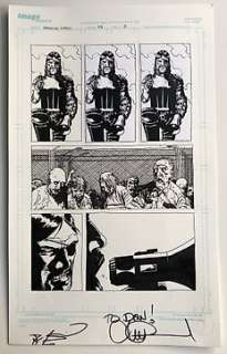 The Walking Dead - Original art #44 page 5 - Featuring The Goverrnor & Zombies!!! - Signed by Robert Kirkman & Charlie Adlard - Loose page - Original art - (2007)