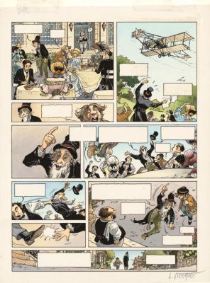 Laurent Vicomte | Bleu de mise en couleur pour une planche du Collectif Coluche | Daniel Maghen