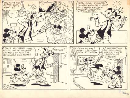 Goofy - the Fireman, original comic art, page 1B - First edition - (1983) | Catawiki