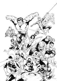 Secret Wars (Marvel) Tribute to Michael Zeck - Original Illustration - Sergi Domenech Signed - Pencil Art | Catawiki