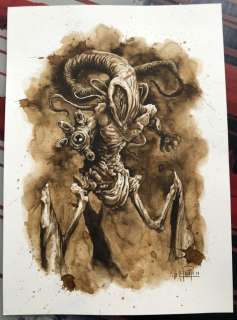 Original Coffee Painting - NYARLATHOTEP ( H.P Lovecraft Creature) - Original (2019) | Catawiki