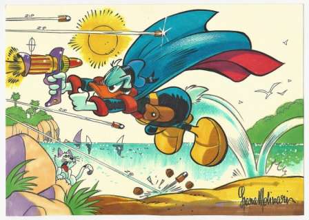 Paperinik - Lara Molinari - illustrazione orig. "L’ Impavido Papero Mascherato" - Loose page - (2020) | Catawiki