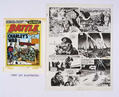Charleys War: 3 original consecutive artworks (1980) by Joe Colquhoun… | Comic Book Auctions ltd