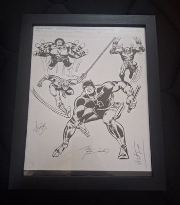 Joe Sinnott Herb Trimpe Original Art Jam Stan Lee Signed 11×17 Marvel Header