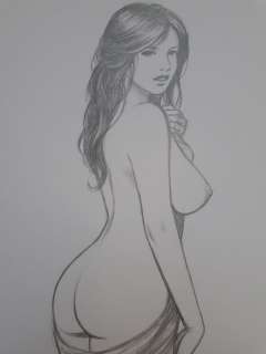 Laurent Paturaud - Dessin original Ã  la mine de plomb - Femme nue - Loose page - Format 21x29.7 cm | Catawiki