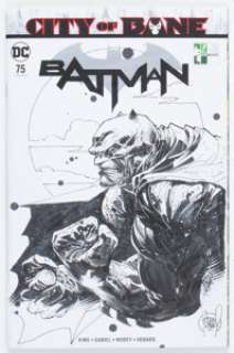 Adam Kubert Batman #75 Sketch Cover Variant Original Art (DC, 2019) CGC Signature Series NM 9.4 White pages. Batman - | Heritage
