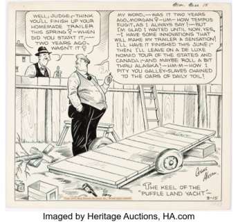 Ahern, Gene - Gene Ahern Room and Board Daily Comic Strip Original Art dated 3-15-37 (King Features Syndicate, 1937). ...