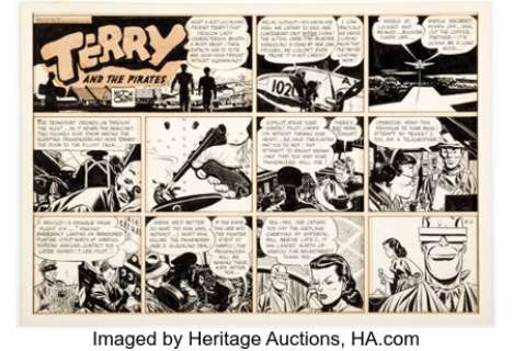 Caniff, Milton | Milton Caniff Terry and the Pirates Sunday Comic Strip Original Art dated 6-2-46 (News Syndicate Co., 1946). ... | Heritage