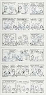 Davis, Jim | Jim Davis Garfield Consecutive Daily Comic Strip Original Art Group of 6 (PAWS/Universal Press Syndicate, 2001).... | Heritage