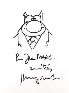 Le Chat - Dédicace de Philippe Geluck sur l’album Le Chat Erectus - First edition - (2012) | Catawiki