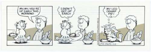 Jim Davis Garfield Daily Comic Strip Original Art dated 4-8-86 (United Feature Syndicate, 1986). | Heritage