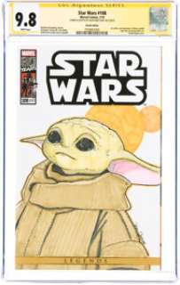 Jason Westlake Star Wars #108 Sketch Edition - Signature Series Grogu Original Art (Marvel, 2019) CGC NM/MT 9.8 White pages.