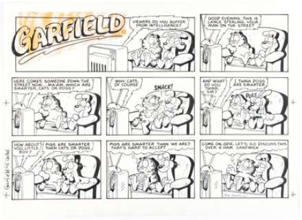 Jim Davis Garfield Sunday Comic Strip Original Art dated 6-1-86 (United Feature Syndicate, 1986). | Heritage