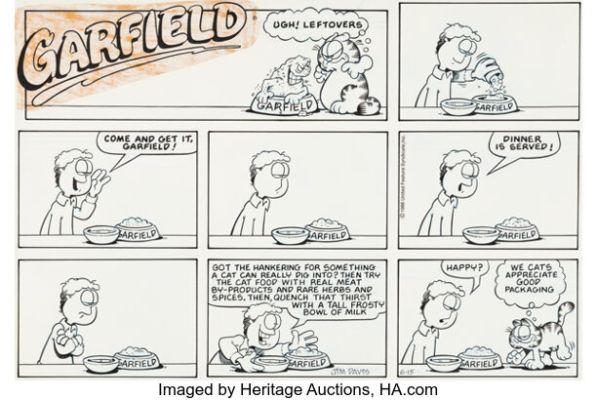 Jim Davis Garfield Sunday Comic Strip Original Art dated 6-15-86 (United Feature Syndicate, 1986). | Heritage