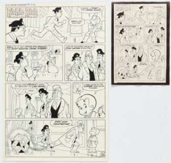 Ernie Colón (attributed) Richie Rich Diamonds #1 Complete 1-Page Story Original Art (Harvey, 1972). (Total: 2 Items) | Heritage