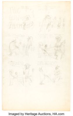 Harvey Kurtzman "Two Gun Zilch" Story Page Original Art (unpublished, 1949). | Heritage