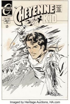 Sanho Kim and Sal Gentile (attributed) Cheyenne Kid #73 Cover Original Art (Charlton, 1969). | Heritage
