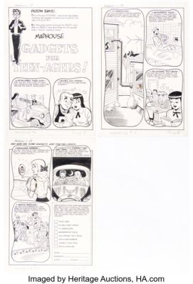 Bob White Archie’s Madhouse #6 "Madhouse Gadgets for Teen-Agers!" Complete 3-Page Story Original Art (Archie, 1960). (Total: 3 Original Art) | Heritage