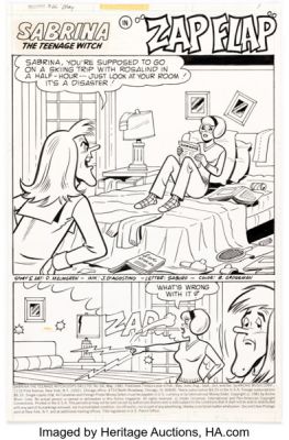 Dick Malmgren and Jon D’Agostino Sabrina, the Teenage Witch #66 "Zap Flap" Complete 6-Page Story Original Art (Archie, 1981). (Total: 6 Original Art) | Heritage