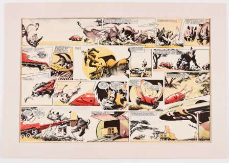 Thunderbirds original double-page artwork drawn, painted and signed by Frank…