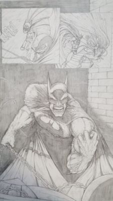 ORIGINAL Comic Pencil Page Batman Spawn McFarlane Style Artwork | eBay US (Buy It Now)