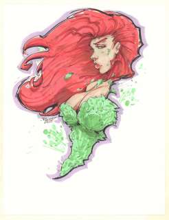Randy Kintz - poison ivy bust color commission - signed