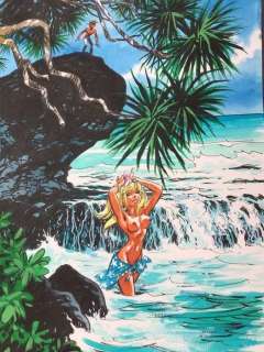 Dany - Dessin original couleur - Olivier Rameau et Colombe en bord de mer | Catawiki