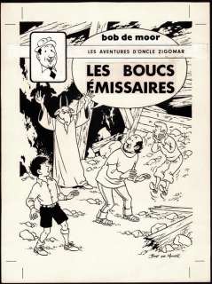 De Moor, Bob - Originele cover - L’oncle Zigomar - Les Boucs Émissaires - Indian ink on thick paper - (1979) | Catawiki