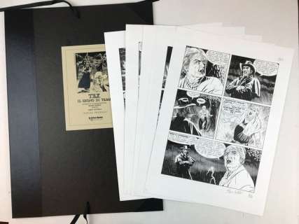 Tex - 5x tavole originali "Il segno di Yama" in portfolio - Loose page - First edition | Catawiki