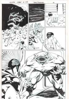 Wayne Faucher - suicide squad #29 p. 14 - king shark vs. O. M. A. C. - 2014 signed
