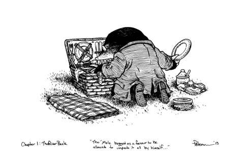 David Petersen | Mole unpacks the picnic basket Original Art | David Petersen